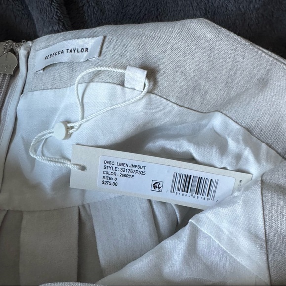 Rebecca Taylor linen romper, jumpsuit size 0 in Rye, cream - Picture 9 of 12